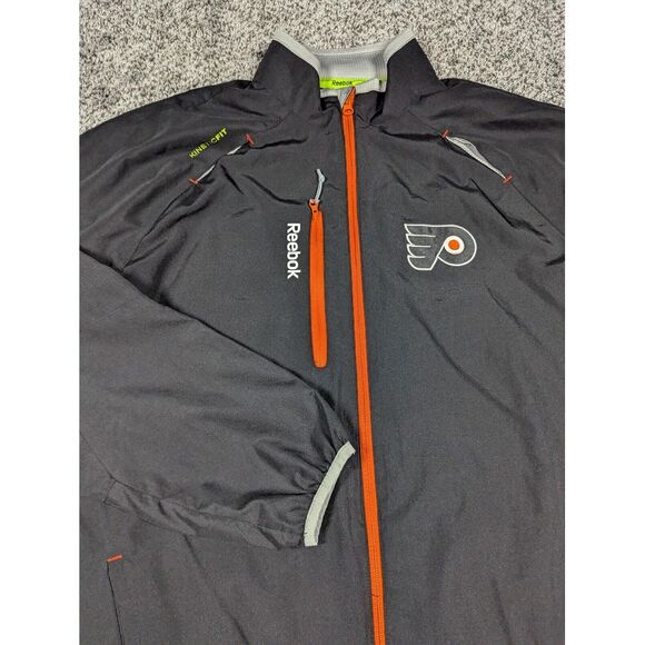 Philadelphia Flyers Jacket Mens Medium Reebok Center Ice Kinetic Fit Windbreaker - Picture 1 of 9